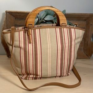 Fossil Canvas Tote Crossbody